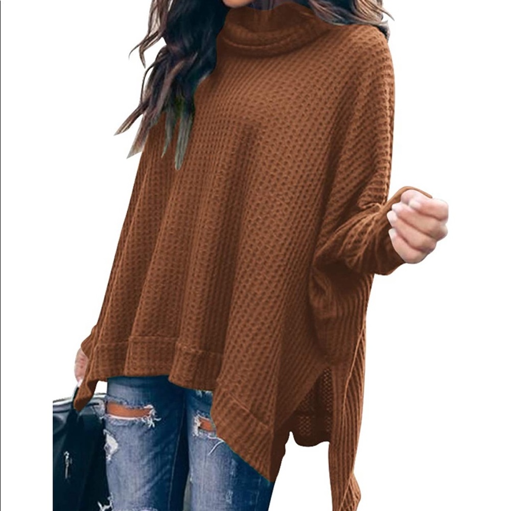 SOLD! Oversized Waffle Knit Cowl Neck
